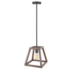 Agnes I 1-Light Wood Painting Matt Black Socket Pendant by OVE Decors -Kenroy Home Sales wood painted ove decors chandeliers pe agn110 wbbky fa 1000
