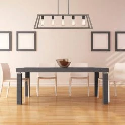 Agnes II 5-Light Painted Wood Finish and Matt Black Socket LED Pendant by OVE Decors -Kenroy Home Sales wood painting ove decors chandeliers pe agn238 wbbky 31 1000