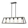 Agnes II 5-Light Painted Wood Finish and Matt Black Socket LED Pendant by OVE Decors -Kenroy Home Sales wood painting ove decors chandeliers pe agn238 wbbky 64 1000