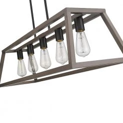 Agnes II 5-Light Painted Wood Finish and Matt Black Socket LED Pendant by OVE Decors -Kenroy Home Sales wood painting ove decors chandeliers pe agn238 wbbky fa 1000